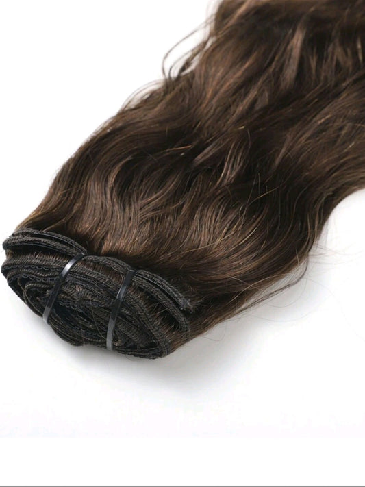 Brown Natural Wave Extensions - Clip Ins