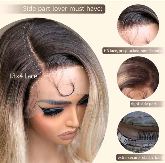 Ombre Blonde Body Wave - Human Blend Hair Wig