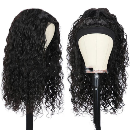 Headband Mid-length Wigs - Human Hair Blend
