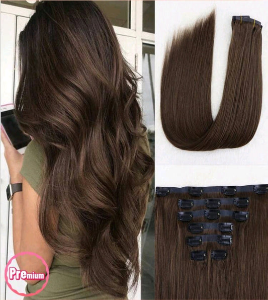 Dark Brown Seamless - Clip-Ins