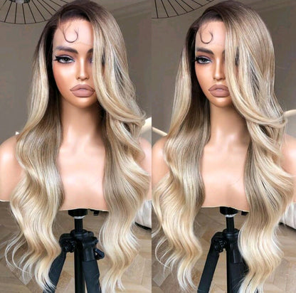 Ombre Blonde Body Wave - Human Blend Hair Wig