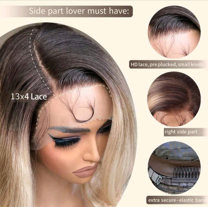 Ombre Blonde Body Wave - Human Blend Hair Wig